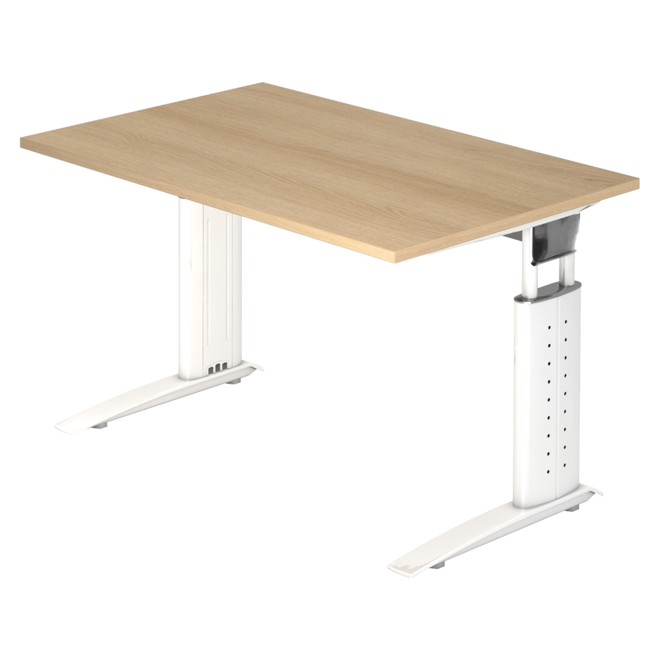 bümö Schreibtisch Eiche, Weiß 120x74x80 cm