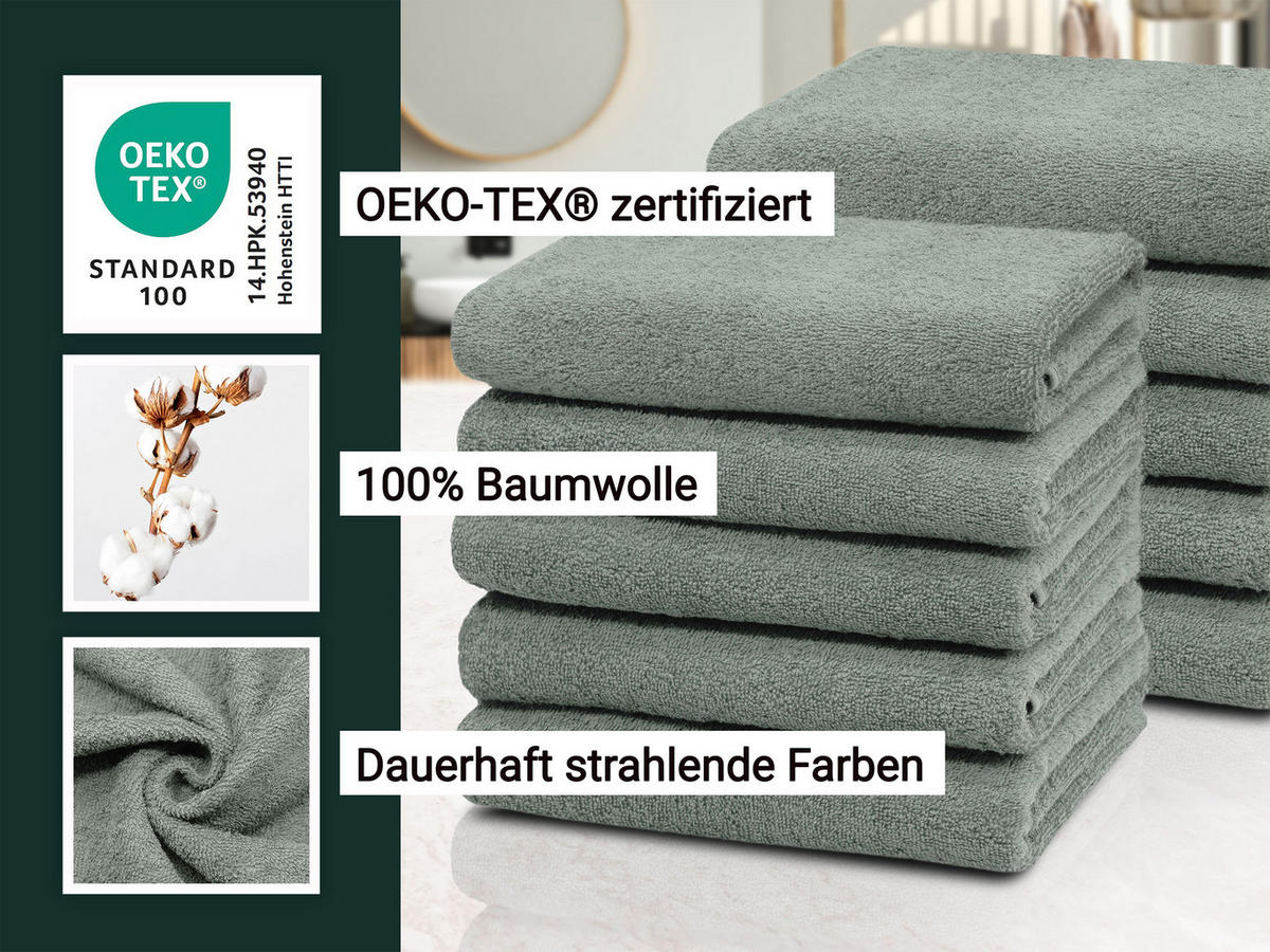 HANDTÜCHER, 10er-Set, 50x100 cm, 100% Baumwolle, Grau - Hellgrau, Textil (50/100cm) - Zollner