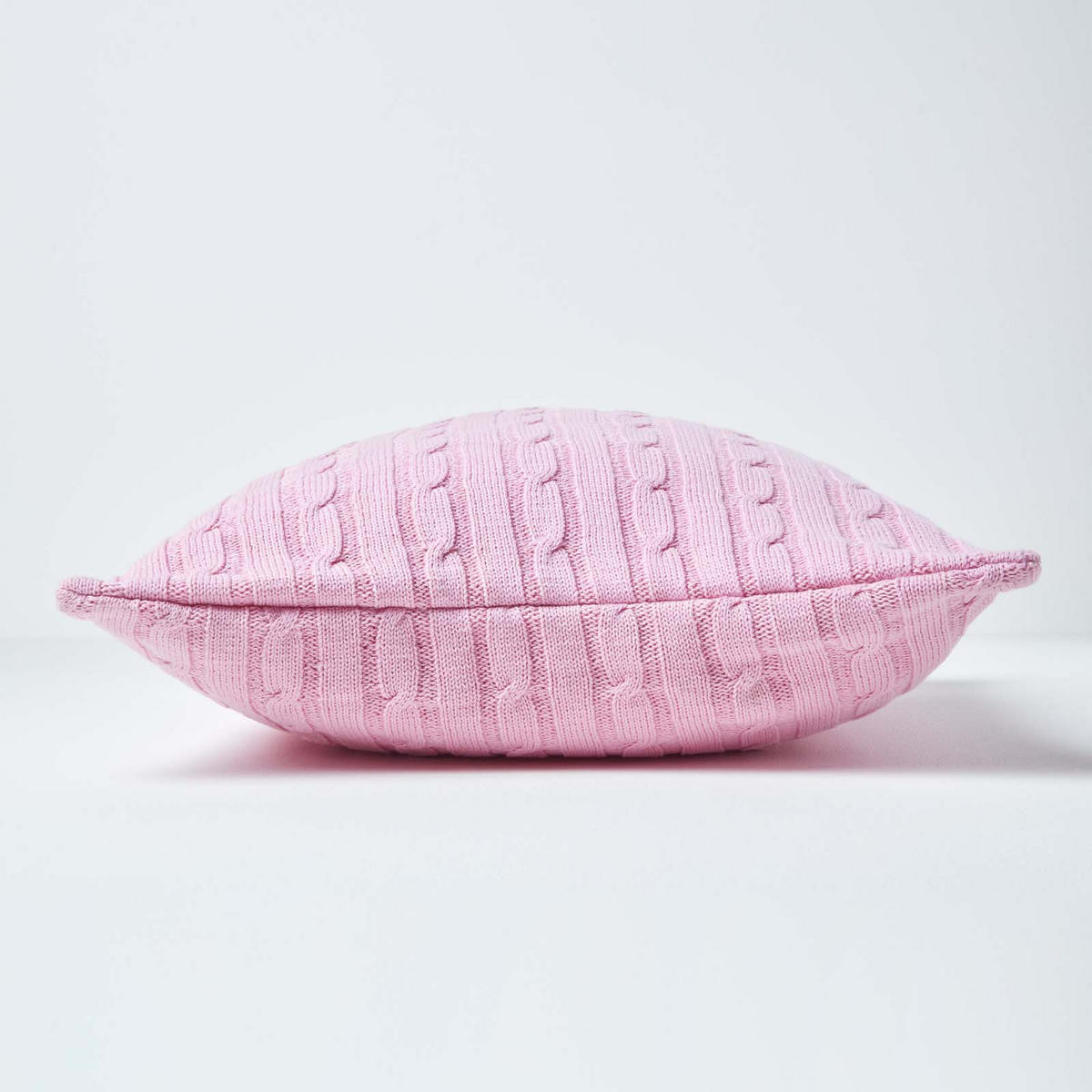 KISSENHÜLLE Zopfmuster 45/45 cm - Rosa, Textil (45/45cm) - Homescapes