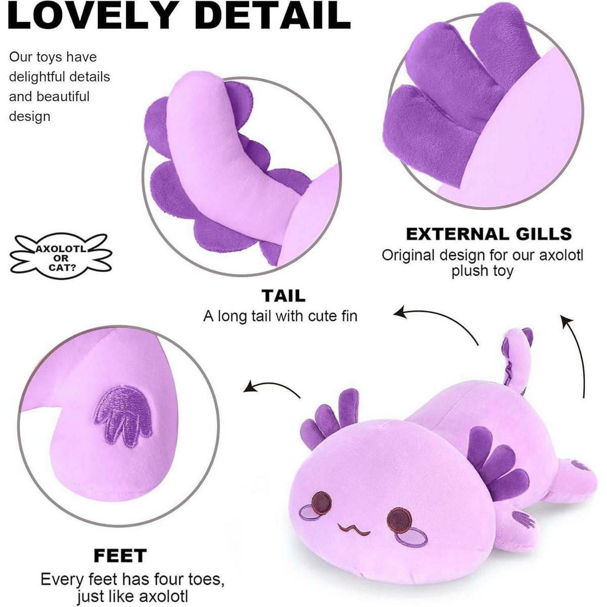 PLÜSCHTIER Axolotl 50cm Violett - Lila, Textil (28/50cm)