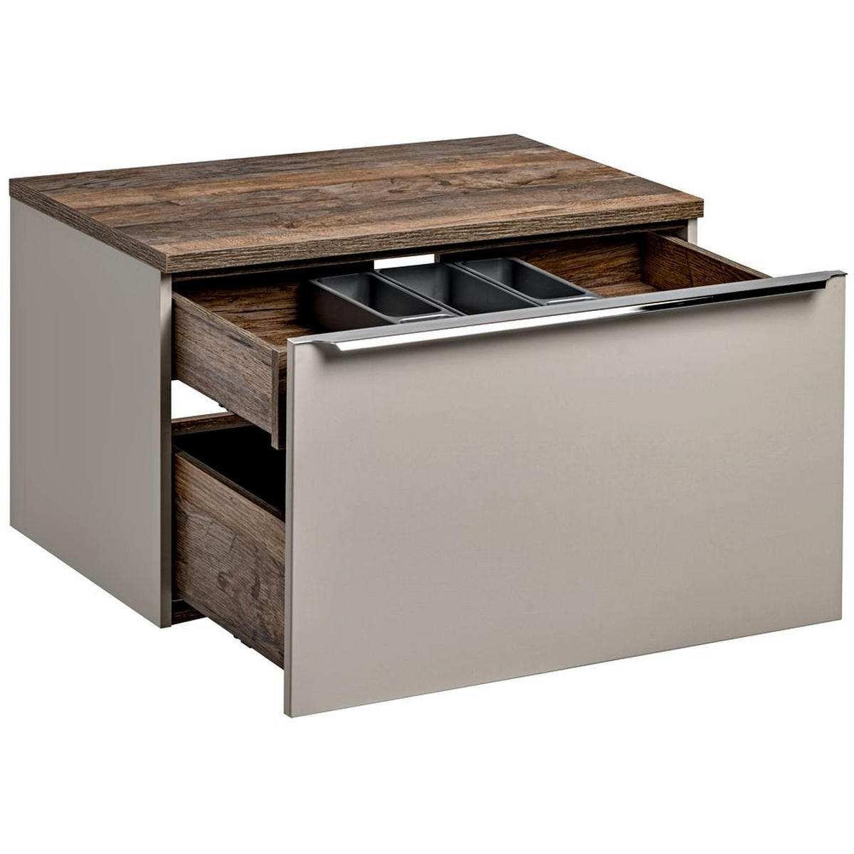 WASCHBECKENSCHRANK Puebla-56 - Beige, Holzwerkstoff (80/49/46cm) - Lomado