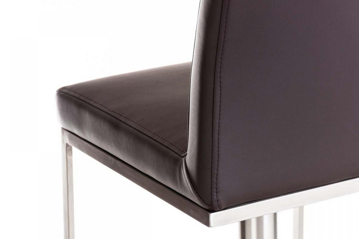 BARHOCKER 2er Set Lederlook Braun - Edelstahlfarben/Braun, Textil/Metall (42/86/44cm) - CLP