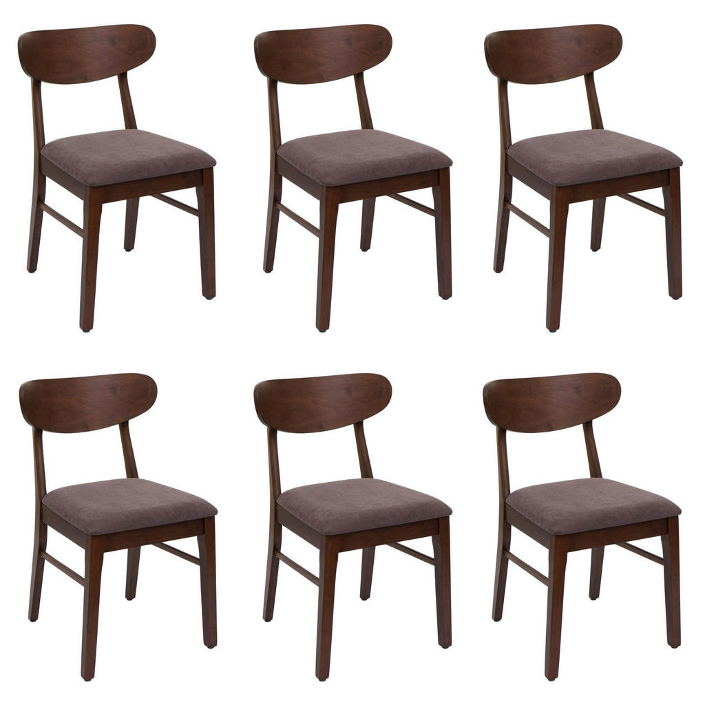 MCW JÍDELNÍ ŽIDLE hnědá, taupe, sada 6 kusů