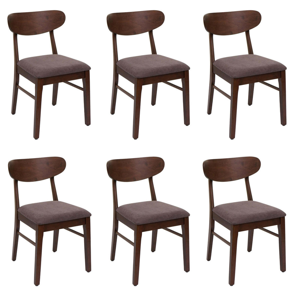 ESSZIMMERSTUHL Braun, Taupe 6er-Set - Taupe/Braun, Holz (45/79/49cm) - MCW
