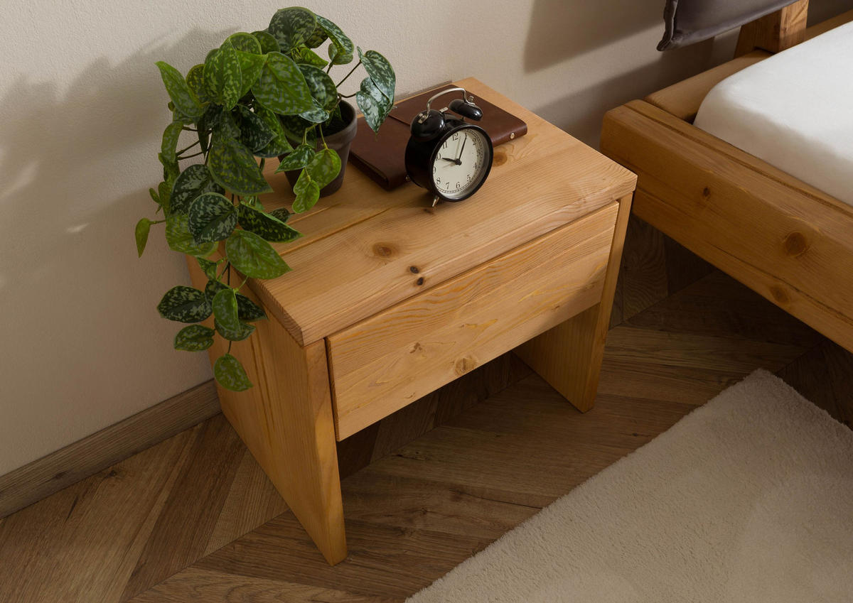 NACHTTISCH Fichte 50x35x46 natur gebeizt / geölt FICHTELBERG #20 - Braun, Holz (50/46/35cm) - Massivmoebel24