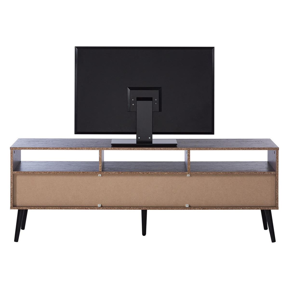 TV-LOWBOARD - Walnuss Dekor, 160 cm - Walnussfarben/Schwarz, Holzwerkstoff (160/57/39cm) - home24