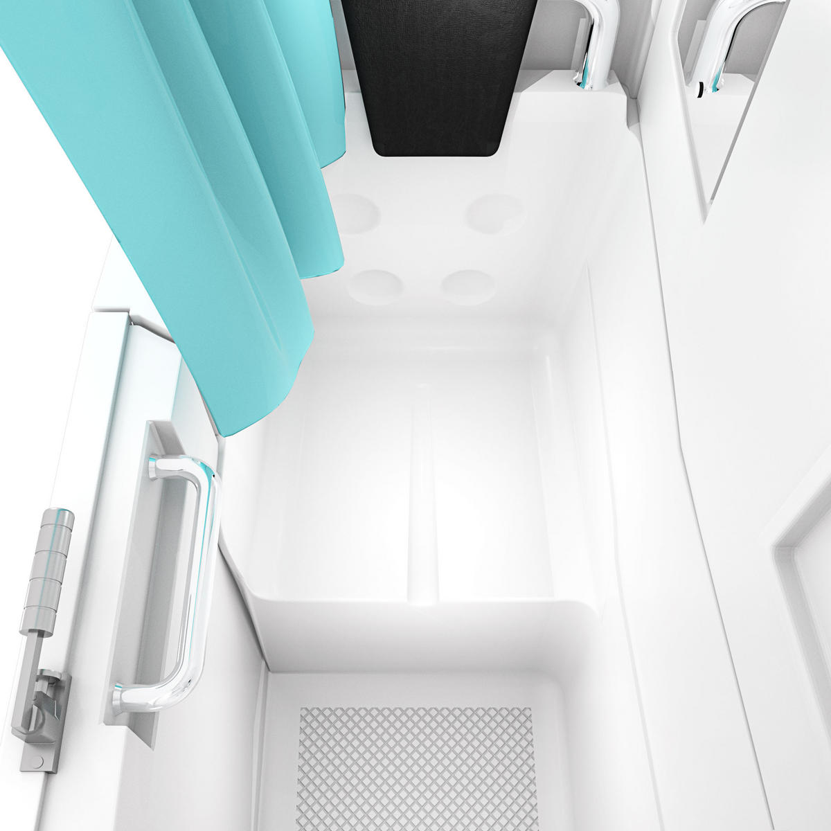 SENIOREN Dusche Sitzwanne Tür Seniorenwanne S08D-C-L - Weiß, Glas/Kunststoff (110/68/205cm) - AcquaVapore by Sandra Jentho