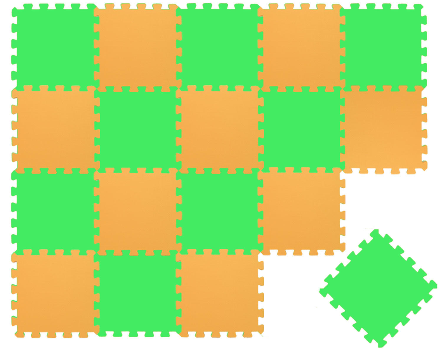 SPIELMATTE ab Null - 180/90/1 cm Puzzlematte Grün - Multicolor, Kunststoff (30/30cm) - Littletom
