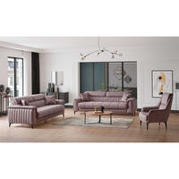SITZGARNITUR Regina, Braun Stellvariante 2+2+1 - Braun, Holzwerkstoff/Kunststoff (178/85/95cm)