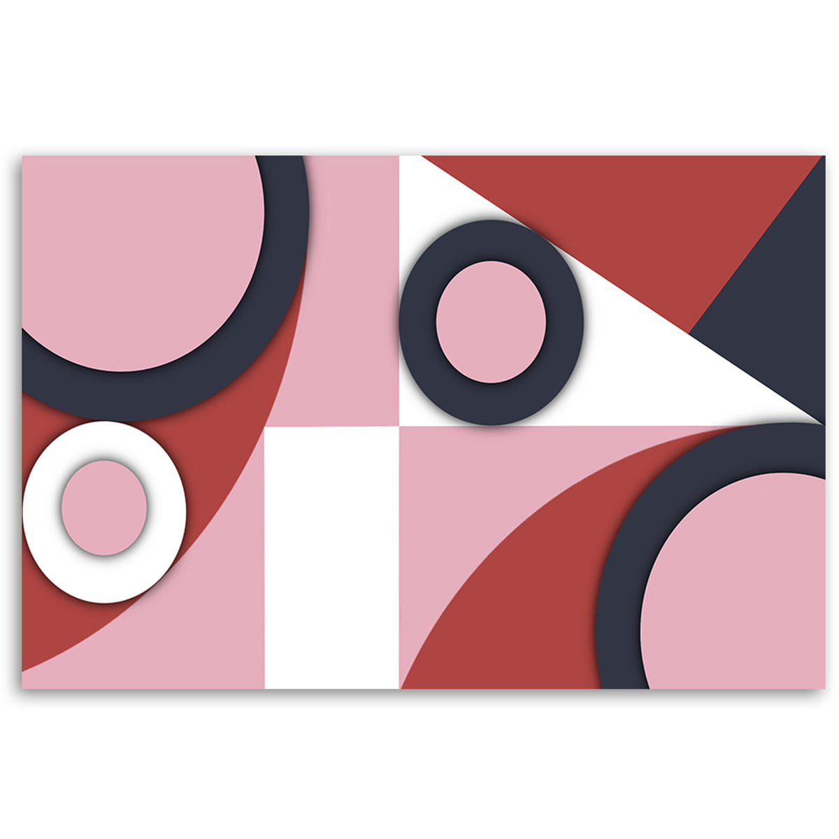 WANDBILD geometrische abstraktionsformen - Rot, Textil (60/40cm) - Feeby