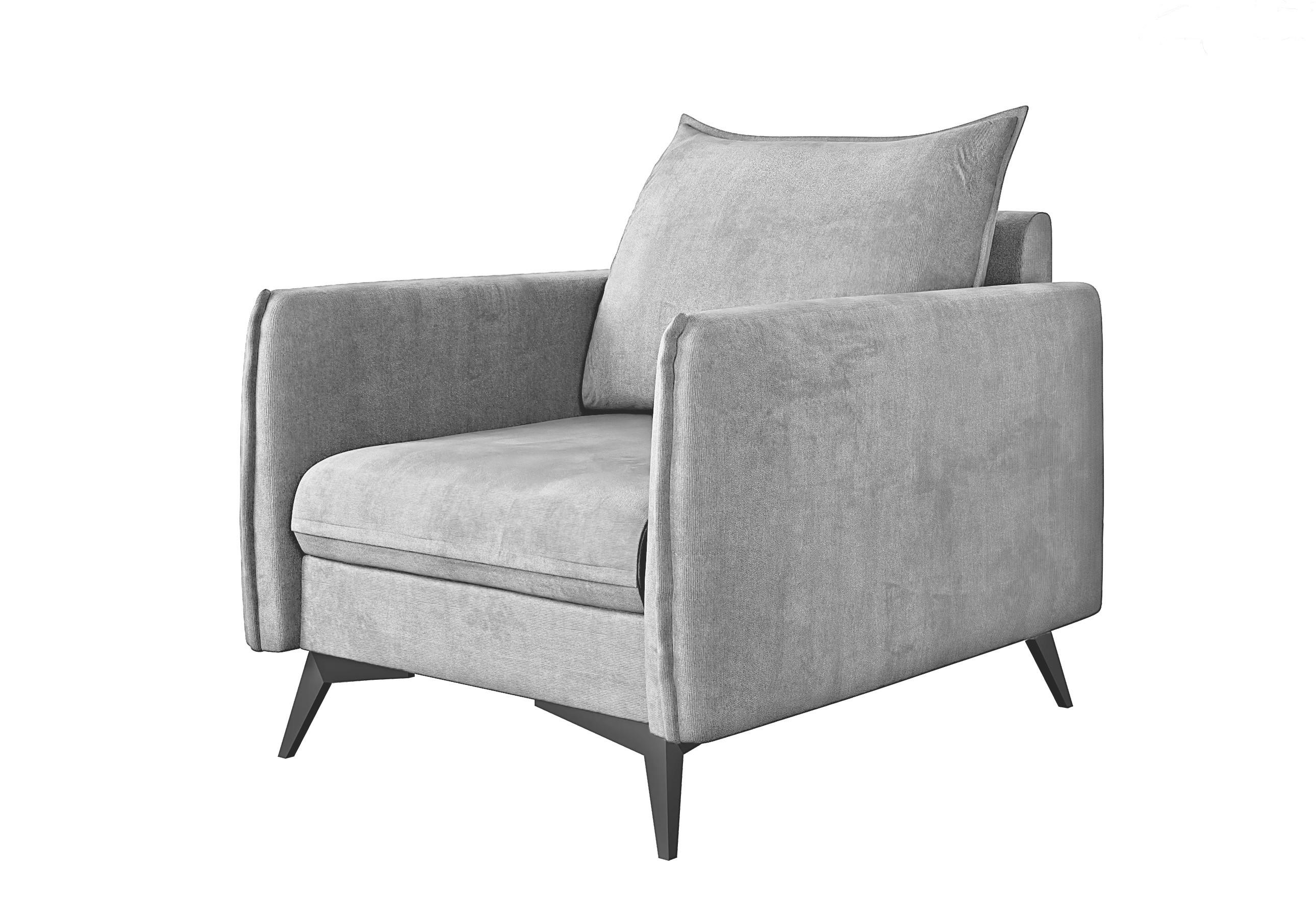 SESSEL Pulse Silber Luxusmicrofaser - Silberfarben/Schwarz, Holz/Textil (74/86/31cm) - S-Style Möbel