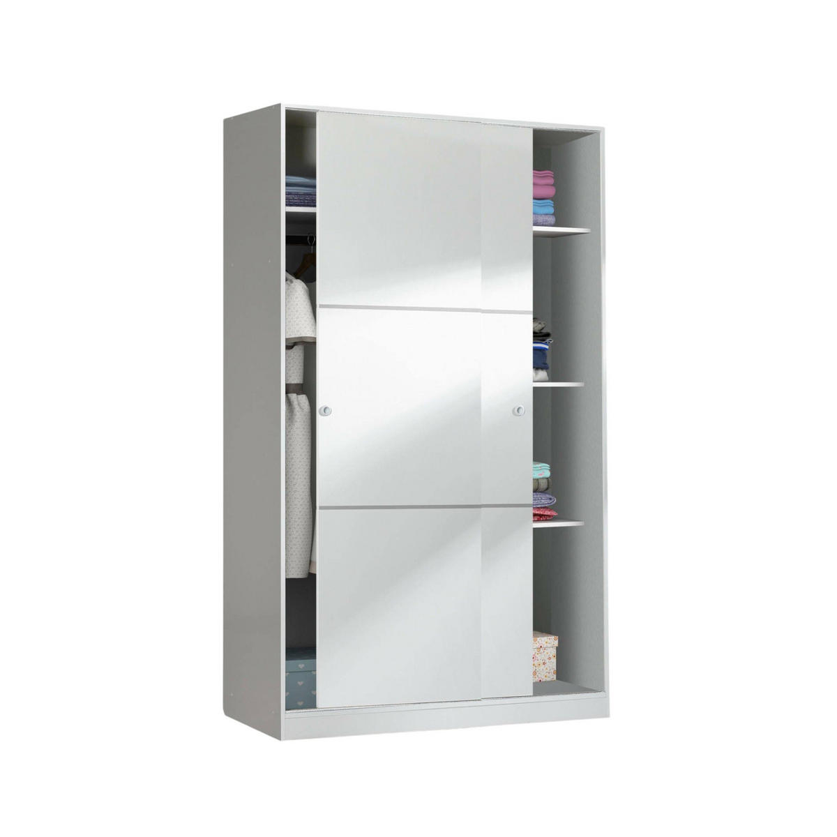 KLEIDERSCHRANK 2 TÜREN Weiß 50/120/200 cm - Weiß, Holzwerkstoff (120/200/50cm) - DMORA
