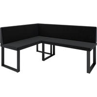 ECKBANK Alina - INARI-Stoff - 142 x 196 cm - Links - Schwarz - Schwarz, Textil/Metall (196/142cm) - AN-Moebel 4u