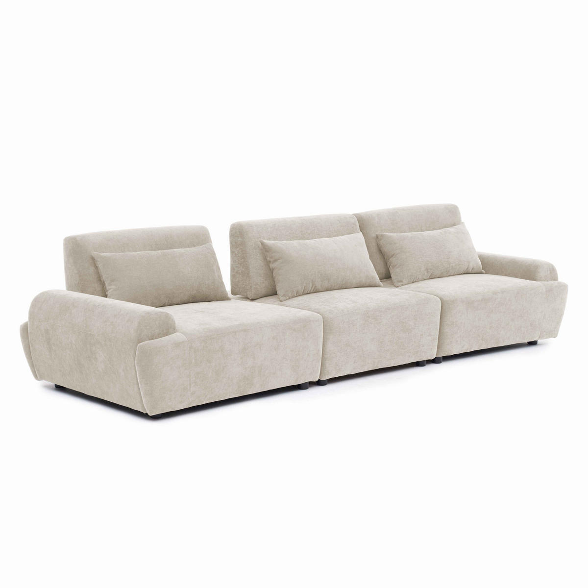 SOFA 3-Sitzer, Ekru - Weiß, Textil (303/82/109cm) - Oviala