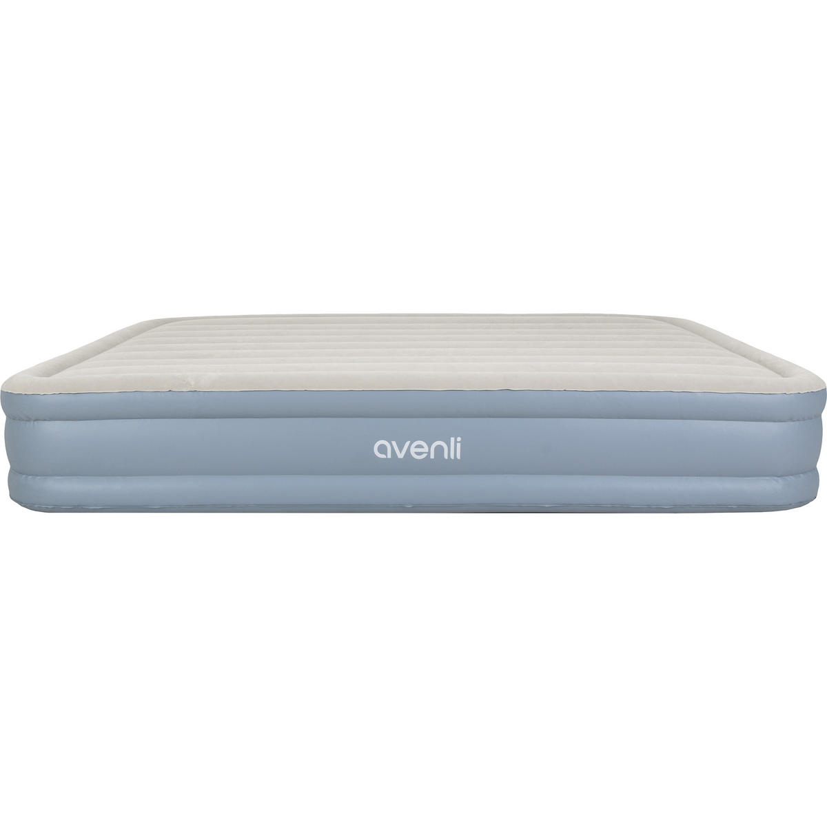 LUFTBETT Luftmatratze selbstaufblasend 203 x 152 x 33 cm mit integrierter Pumpe - Grau/Hellblau, Kunststoff (152/203cm) - Avenli