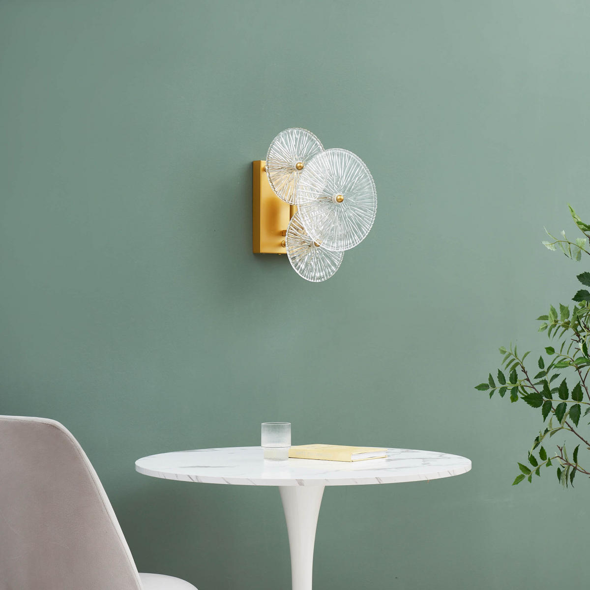 WANDLEUCHTE Emilia, Transparent und goldfarben, 30cm - Transparent, Glas (13/30/22.5cm) - KOSILUM