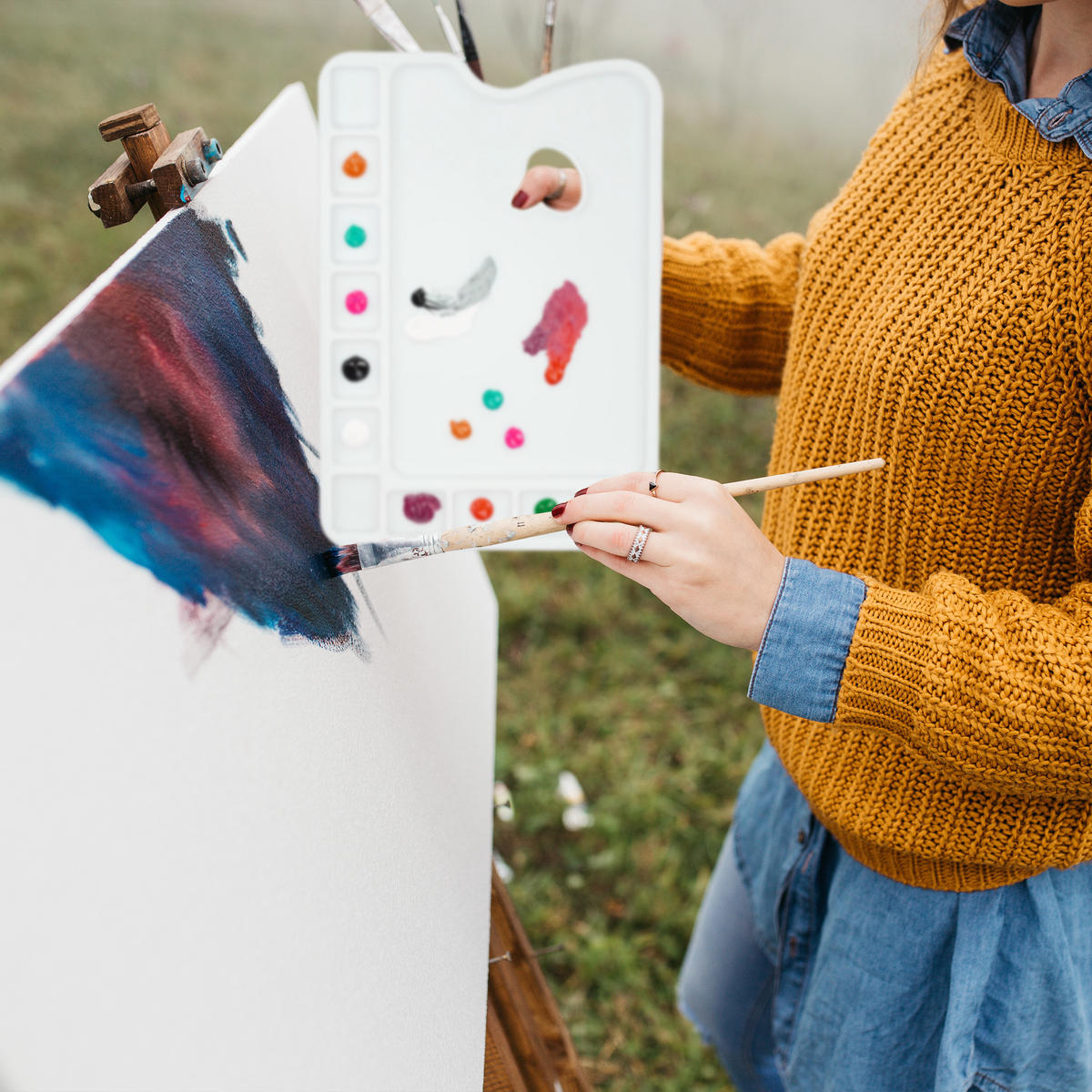 MISCHPALETTE - Weiß, Kunststoff (33.5/1/23cm) - Relaxdays