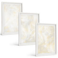BILDER SET 3er Set - 40x60 cm Weißer Rahmen - Helles Strukturfarbendesign - Weiß, Kunststoff (40/60cm) - TULUP