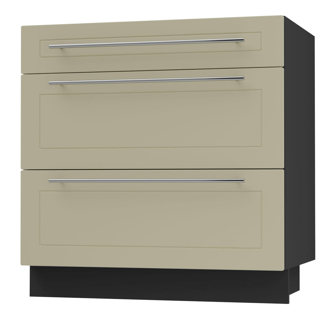 SCHUBLADENUNTERSCHRANK Kvantum D3A/80 80 / 50 / 82cm - Creme/Schwarz, Holz/Holzwerkstoff (80/82/50cm) - Feldmann-Wohnen