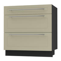 SCHUBLADENUNTERSCHRANK Kvantum D3A/80 80 / 50 / 82cm - Creme/Schwarz, Holz/Holzwerkstoff (80/82/50cm) - Feldmann-Wohnen