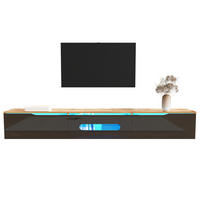 TV-ELEMENT mit LED-Beleuchtung 180 cm Schwarz Holzoptik - Braun, Holzwerkstoff (35/30/180cm) - Beauniv