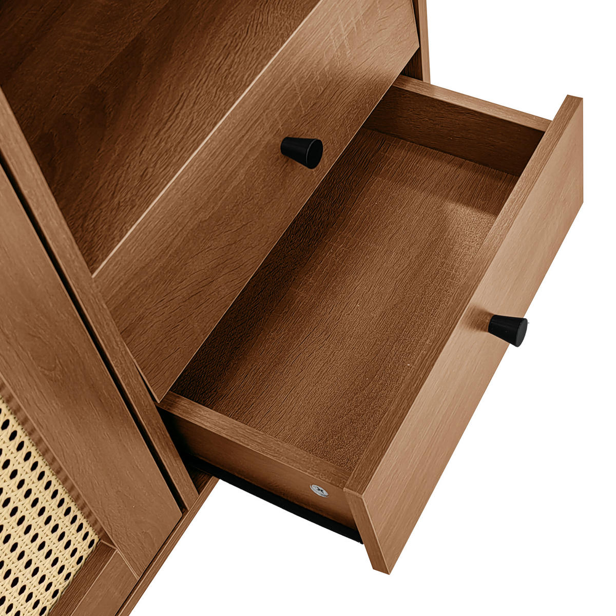 SIDEBOARD DE-38894 130/40/75,5 cm Rattantüren und verstellbare Böden Holz - Naturfarben, Holzwerkstoff (130/75.5/40cm) - ComfortXL
