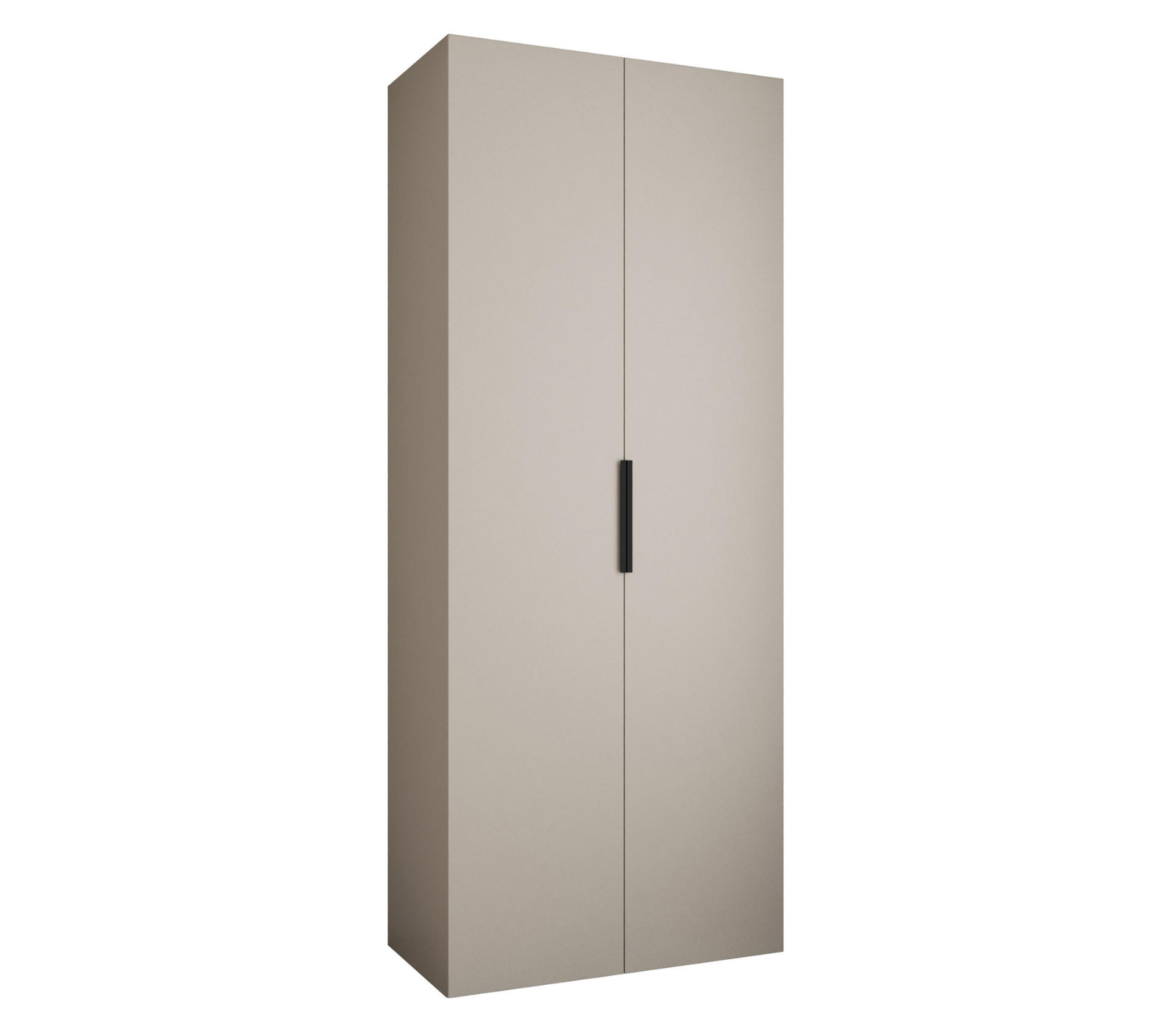 DREHTÜRENSCHRANK 245,5/100/40 2-türig - Kaschmir/Schwarz, Holz/Metall (100/245.5/40cm) - Abiks Möbel