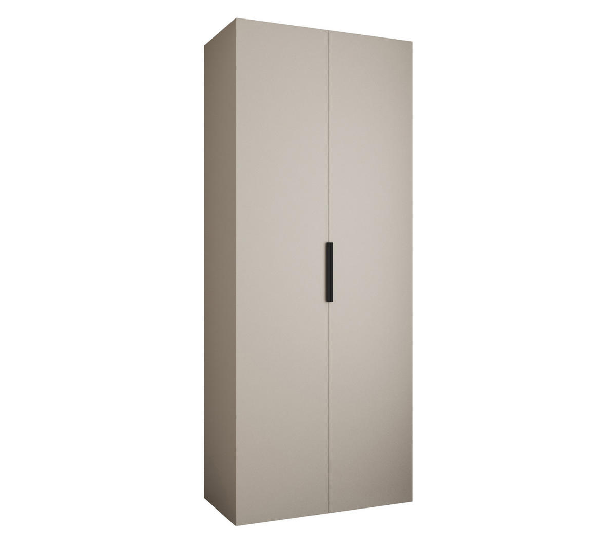 DREHTÜRENSCHRANK 245,5/100/50 2-türig - Kaschmir/Schwarz, Holz/Metall (100/245.5/50cm) - Abiks Möbel