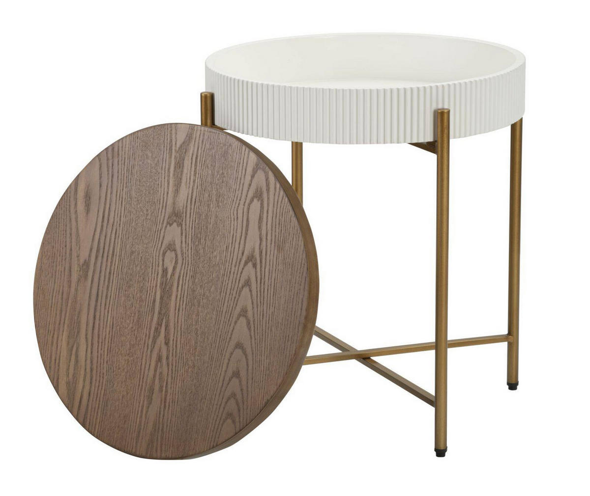 KAFFEETISCH Tolosa Ø 54,5 cm - Braun, Holzwerkstoff (54.5/54.5/61cm) - Mauro Ferretti