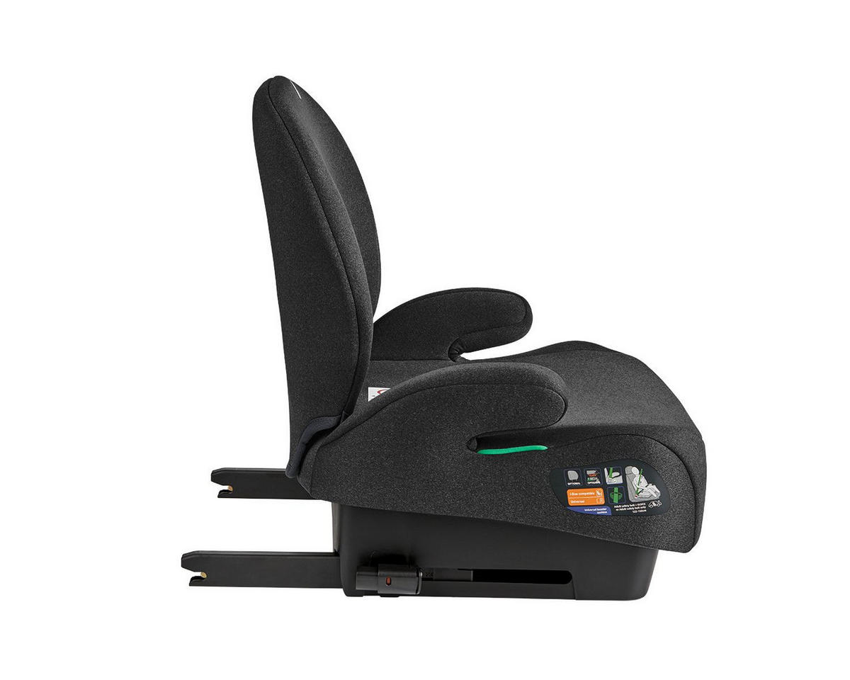 SITZERHÖHUNG i-Boost schwarz i-Size (125-150cm) ISOFIX Rückenlehne - Schwarz, Kunststoff (44/36/41cm) - Kikka boo