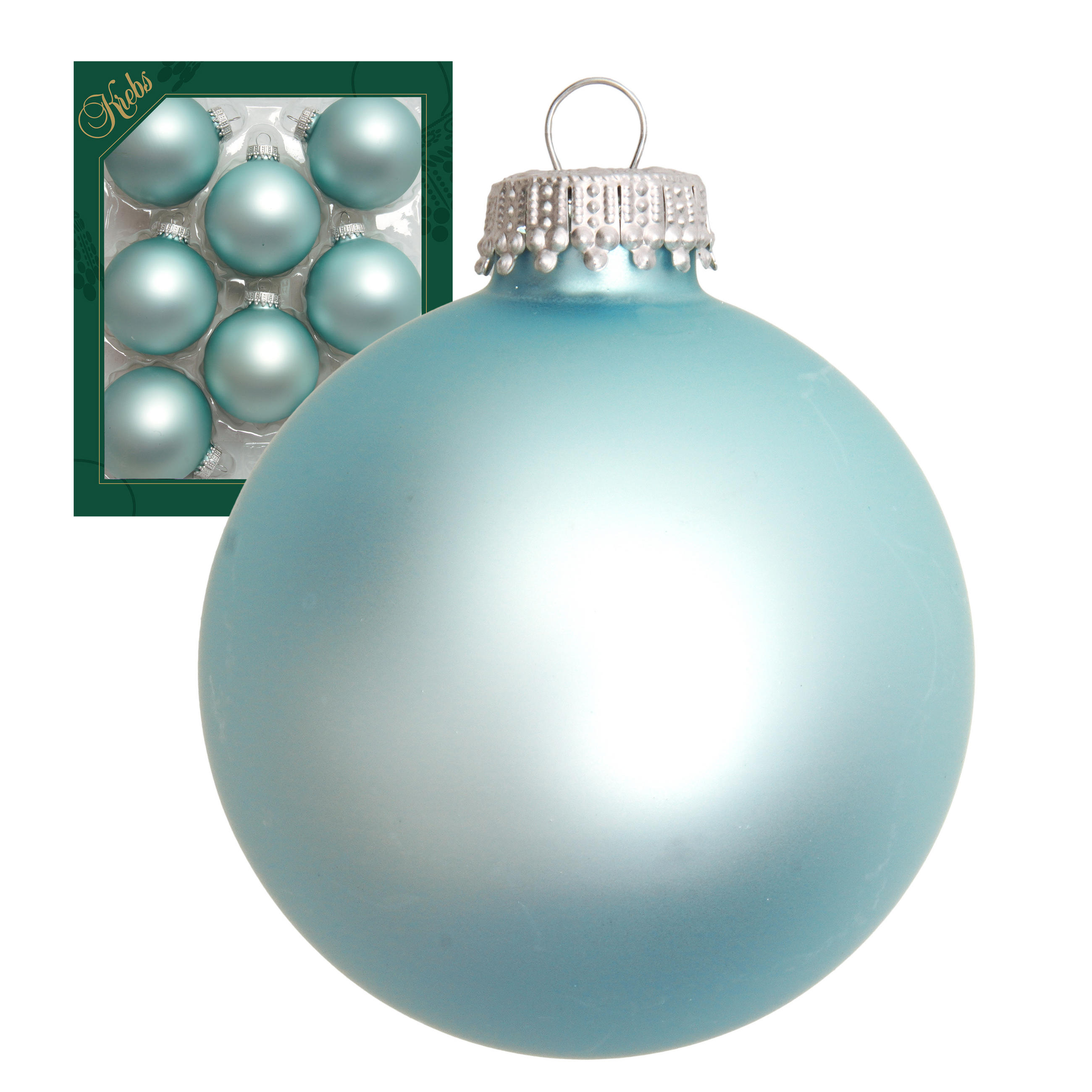 CHRISTBAUMKUGELN Uni-Design Celestine Grau 7cm (Glas / 8 Stk.) - Grau, Glas (7/7/7cm) - Krebs Glas Lauscha