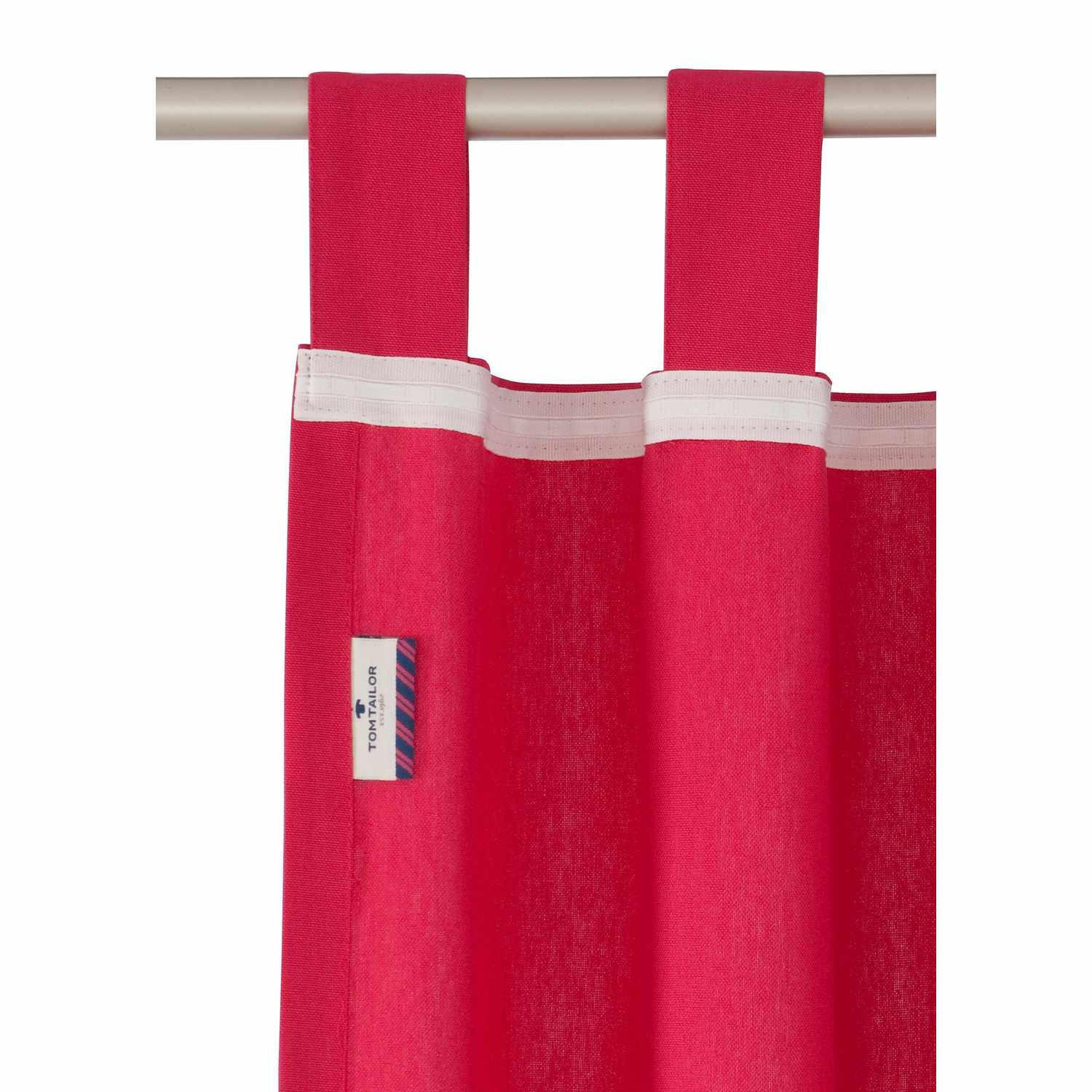 SCHLAUFENVORHANG IM UNI DESIGN DOVE Blickdicht - Beere, Textil (140/0.5/255cm) - Tom Tailor