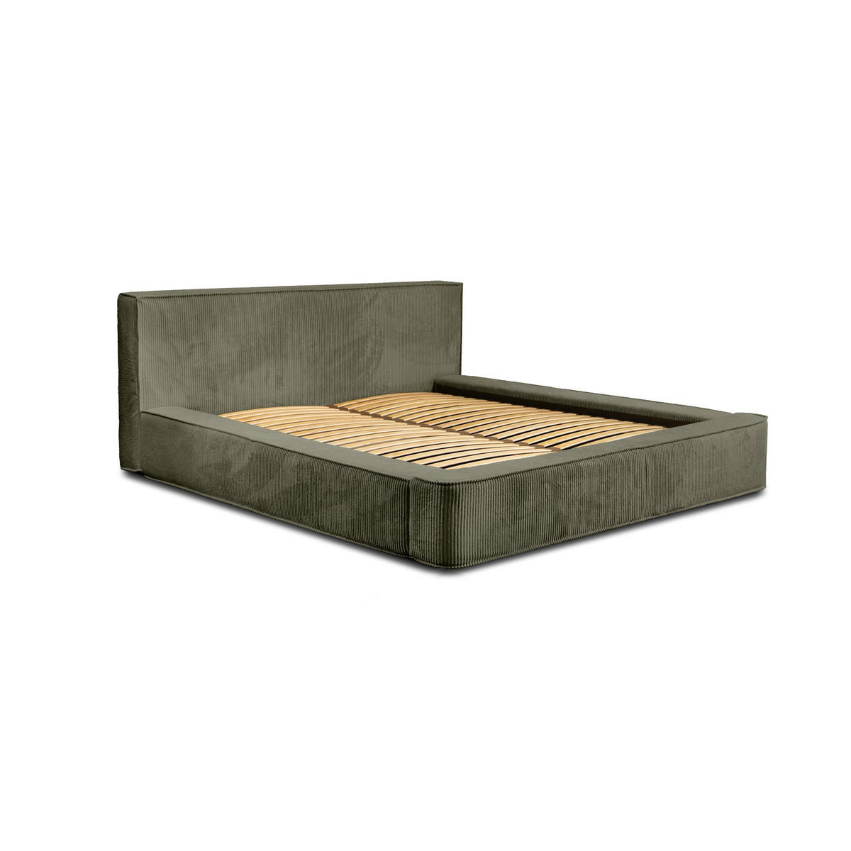 POLSTERBETT Modesto In Lincoln - Grün, Holzwerkstoff/Textil (140/200cm) - Fun Möbel