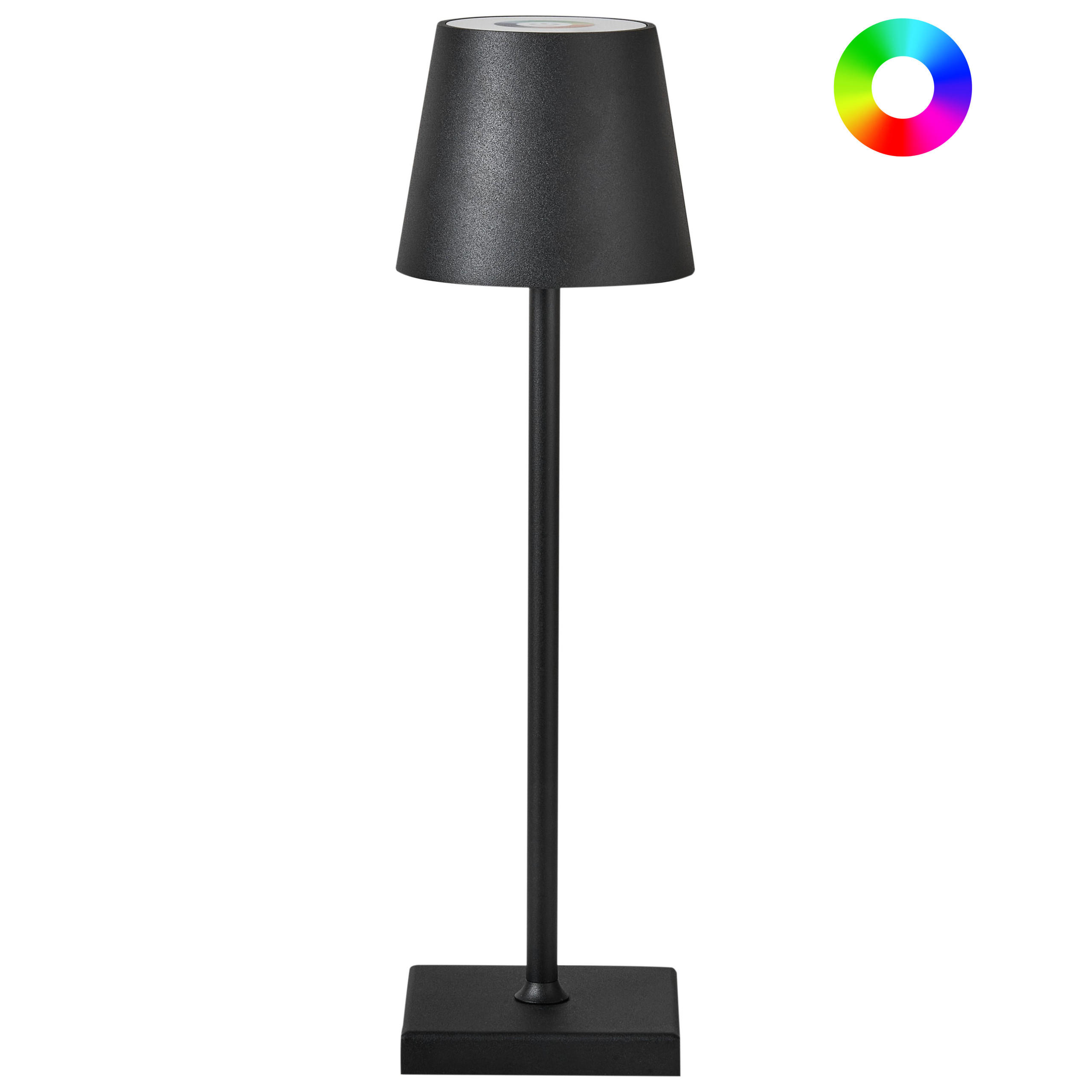 LED-TISCHLEUCHTE Schwarz Valira - Schwarz, Metall (10/10/37cm) - Beliani