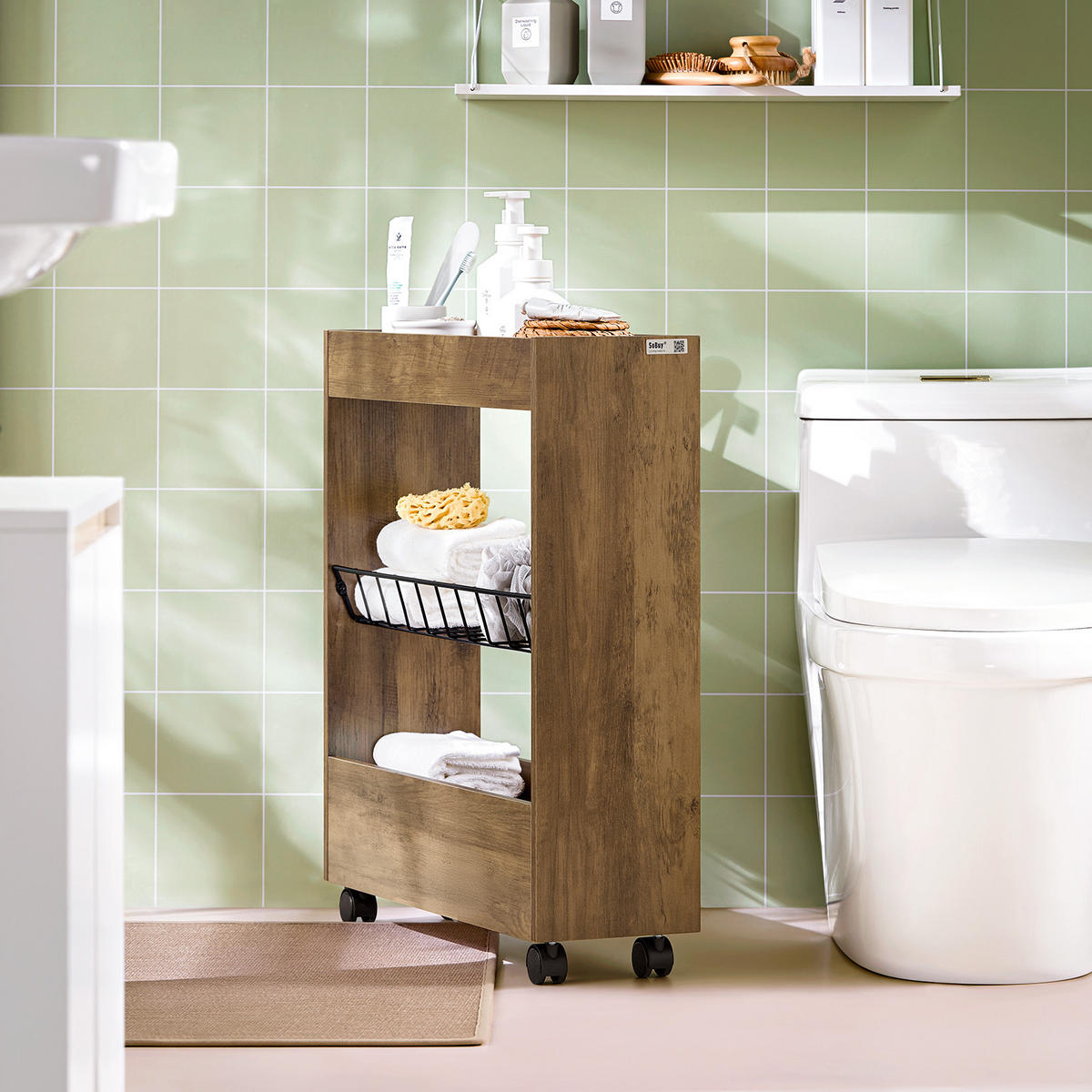 NISCHENREGAL Natur - Braun, Holzwerkstoff (20/70/60cm) - SoBuy