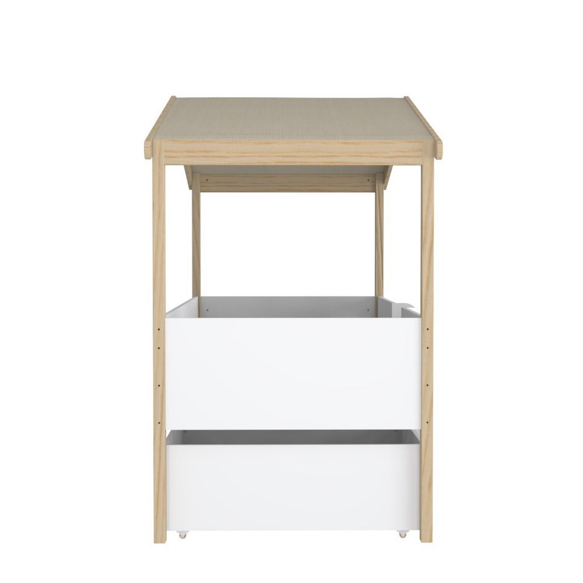 HAUSBETT PILOTI / SPIELBETT 90x190 +2 SCHUBLADEN - Weiß und naturholz - Multicolor, Holz (90/190cm) - Weber Industries