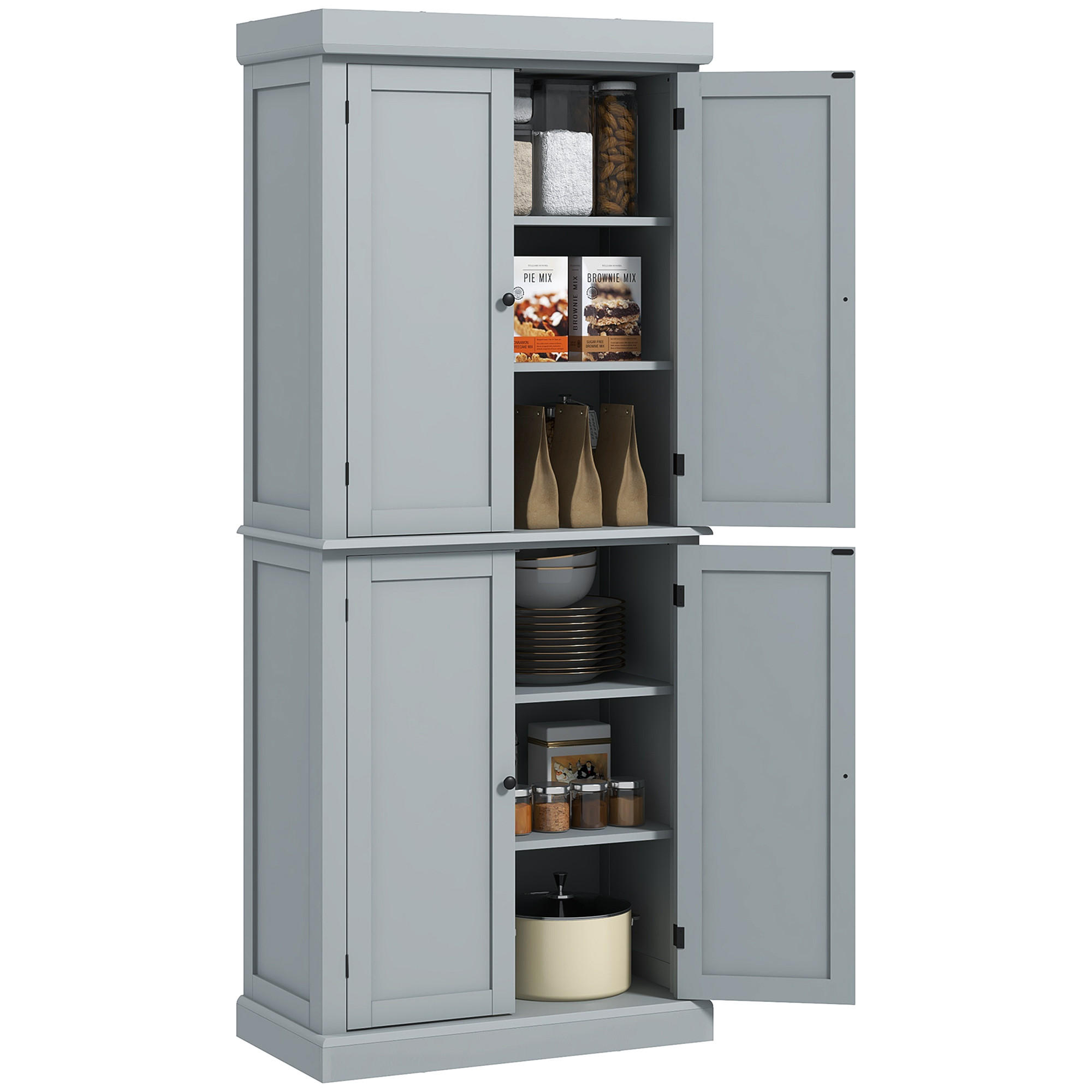 HIGHBOARD DE-11173 6 Ebenen, verstellbare Böden Grau - Grau, Holzwerkstoff (40.5/184/76cm) - ComfortXL