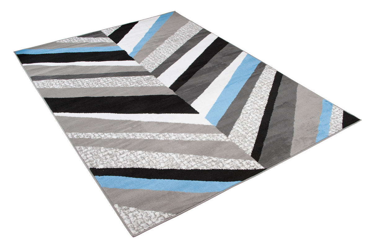 TEPPICH MAYA Blau Streifen Gestreift Meliert 300/400 cm - Blau, Textil (300/400cm) - Tapiso