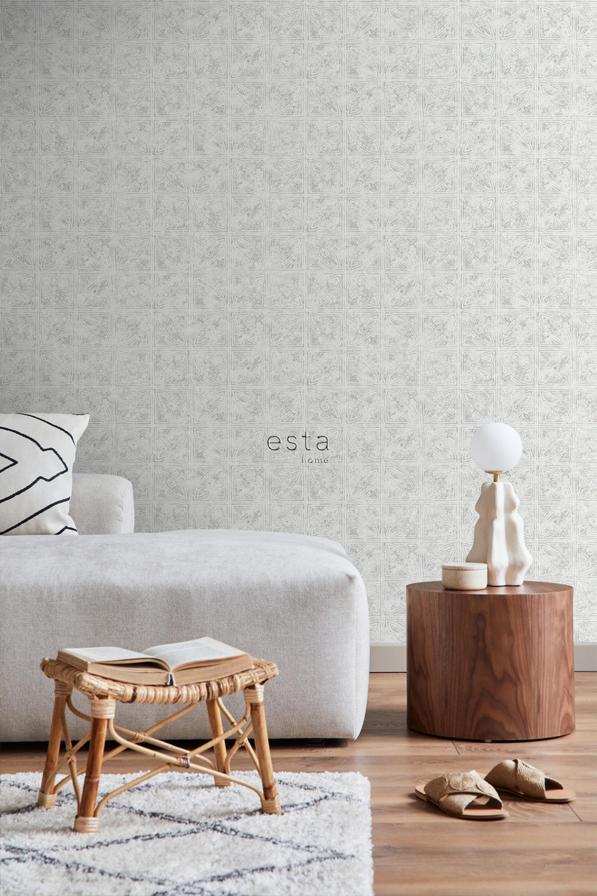 TAPETE Fliesenmuster 53 cm x 10.05 m - Grau, Papier (53/1000cm) - ESTAhome