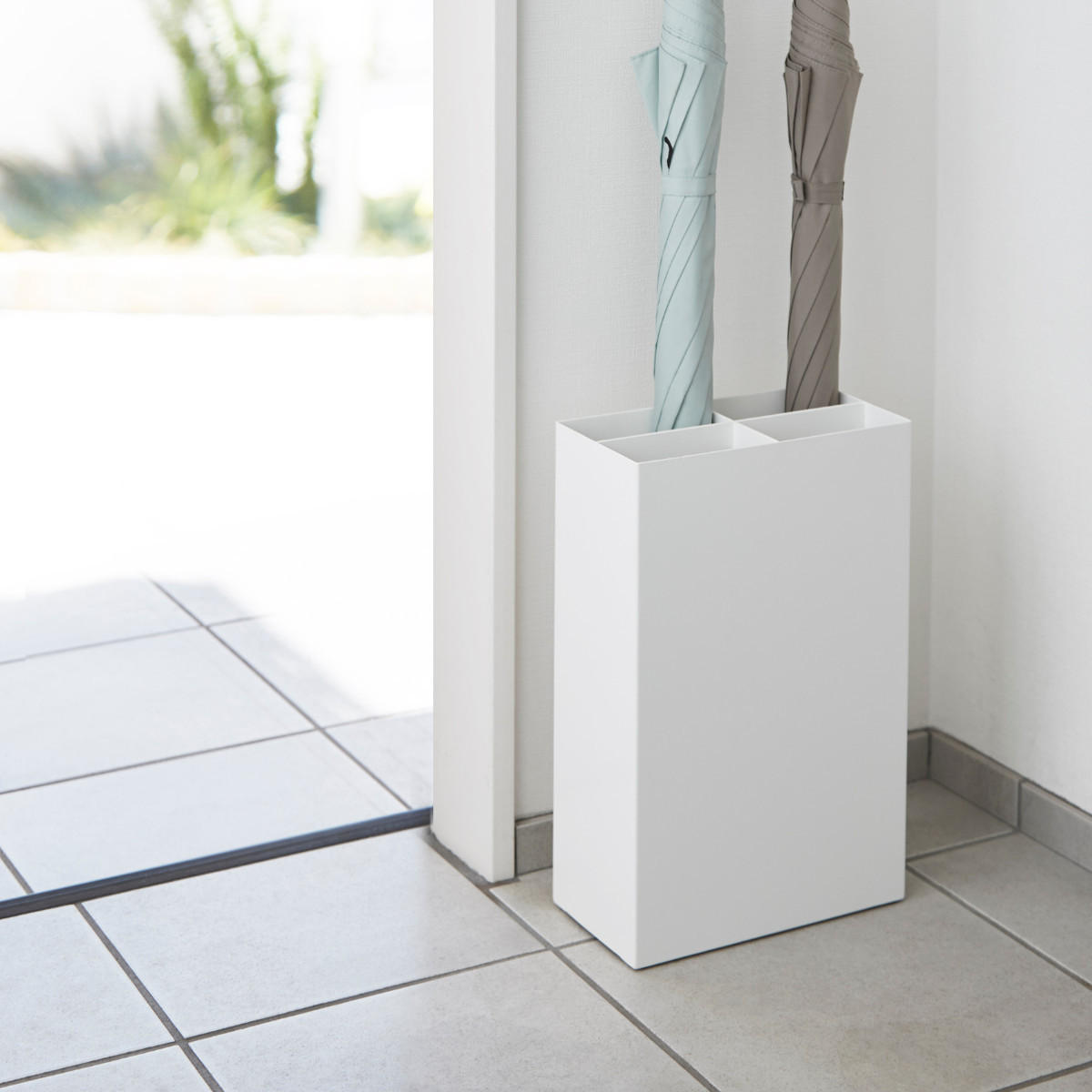 SCHIRMSTÄNDER Smart weiß 23/36/12 cm für bis zu 8 Schirme - Weiß, Metall (23/36/12cm) - Yamazaki