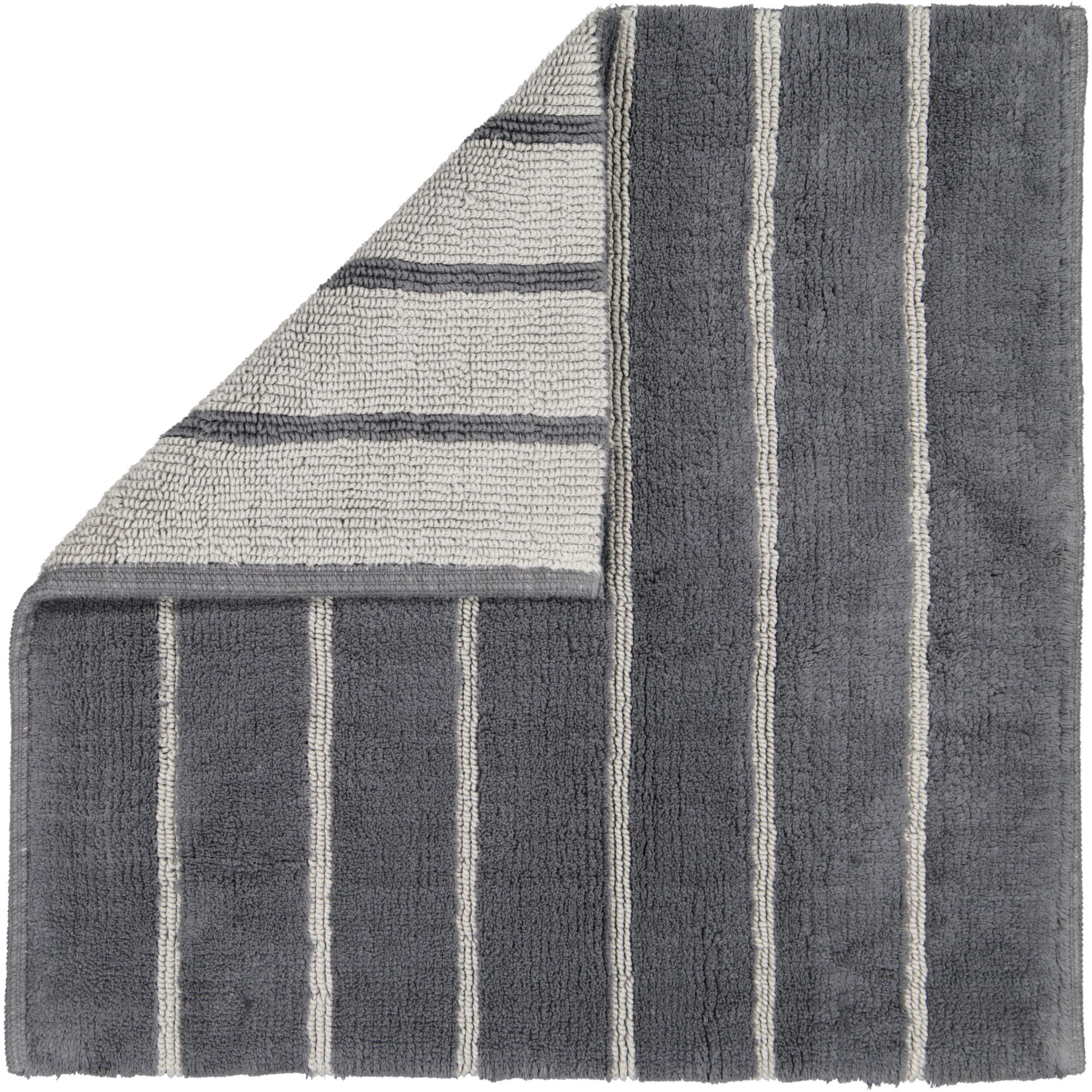 BADTEPPICHE BALANCE STREIFEN 1008 ANTHRAZIT - 73 - Grau, Textil (60/60cm) - Cawoe