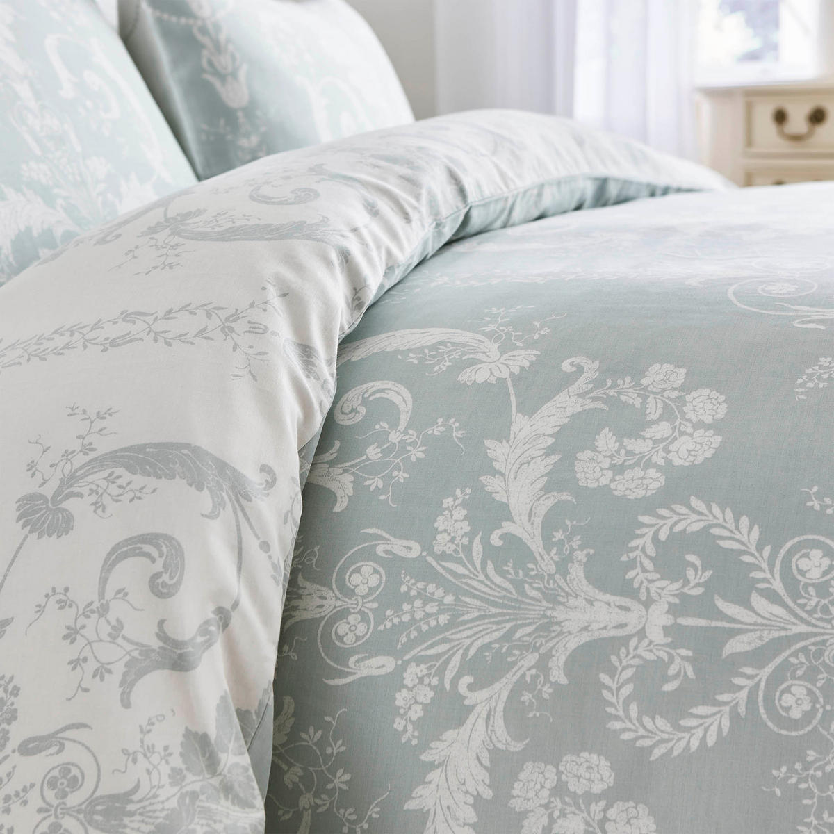 BETTWÄSCHE Josette Duckegg 200cm x 200cm - Smaragdgrün/Blau, Textil (200/200cm) - LAURA ASHLEY