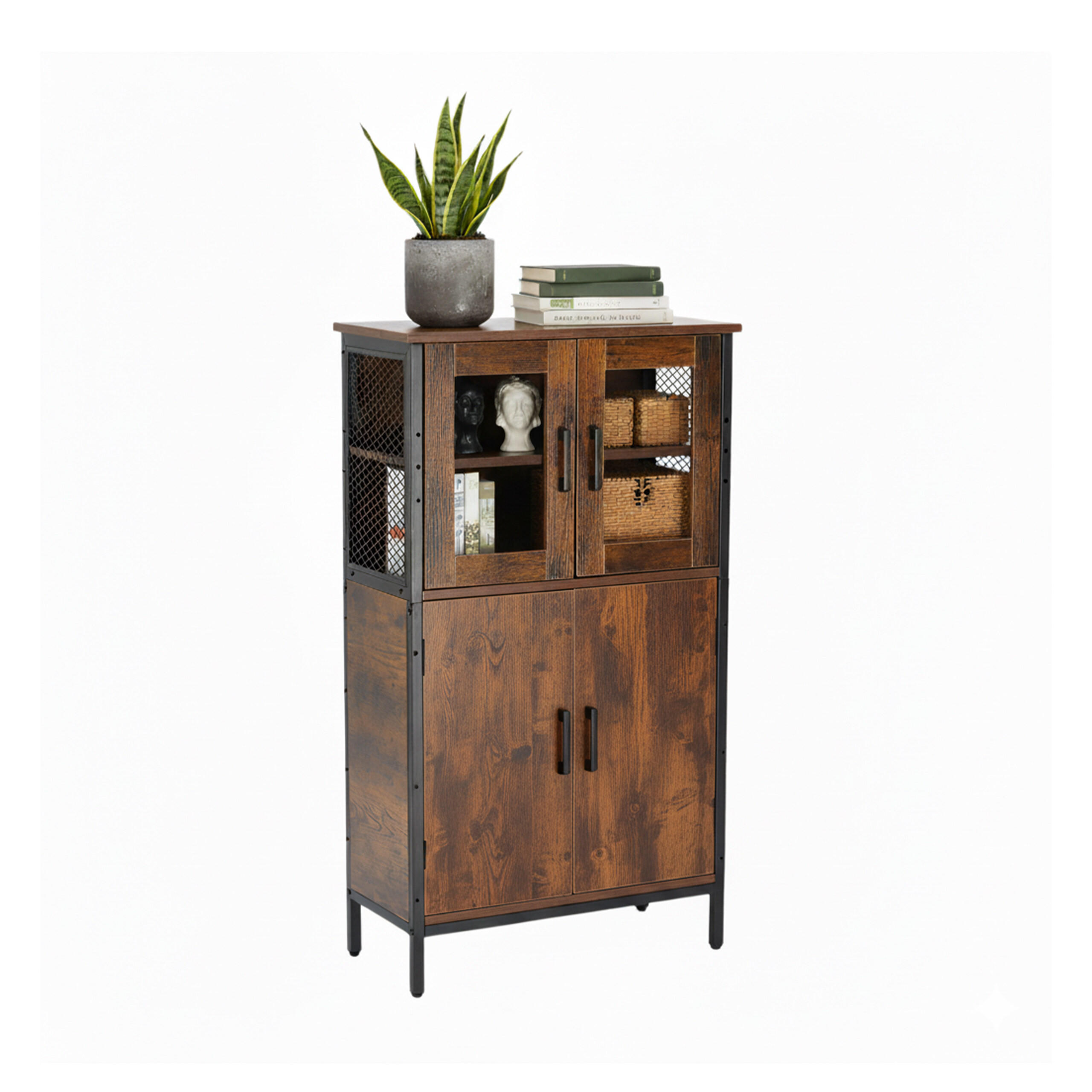 KUCHYNSKÁ skriňa - viacfarebná, kov/kompozitné drevo (60/108/30cm) - Relaxdays