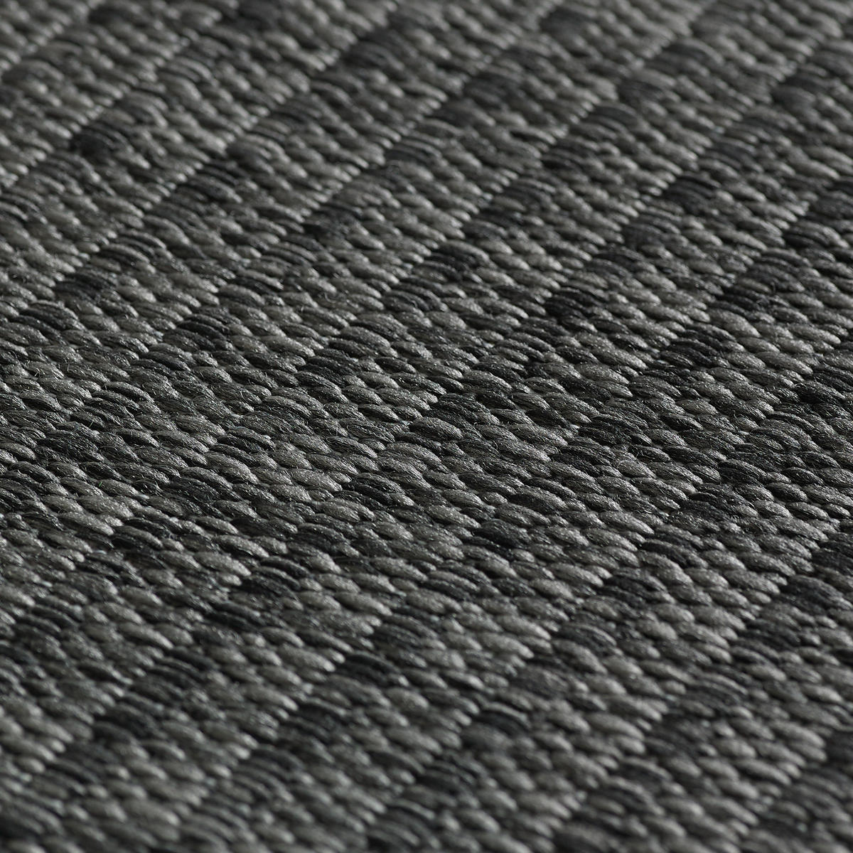 TEPPICH Outdoor Flachgewebe Uni-Farbe Polypropylen Balkon Schwarz Rund 200x200 - Schwarz, Textil (200/200cm) - KADIMA DESIGN