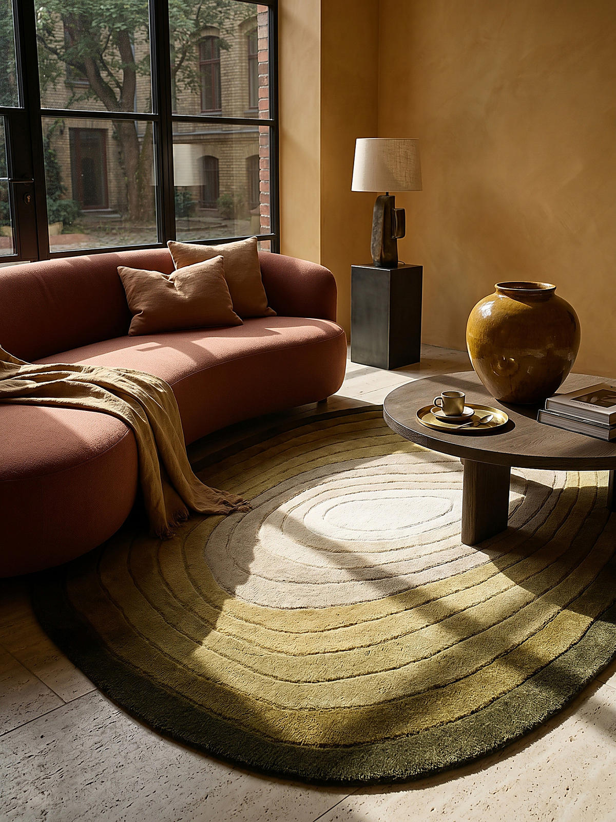 TEPPICH aus Wolle PARRET in Grün, abstrakt, 160 x 230 cm - Grün, Textil (230/160cm) - KADIMA DESIGN