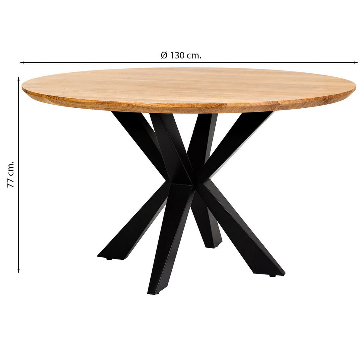 ESSTISCH aus Holz D130x77 cm - Braun, Holz (130/130/77cm) - Wanderlust