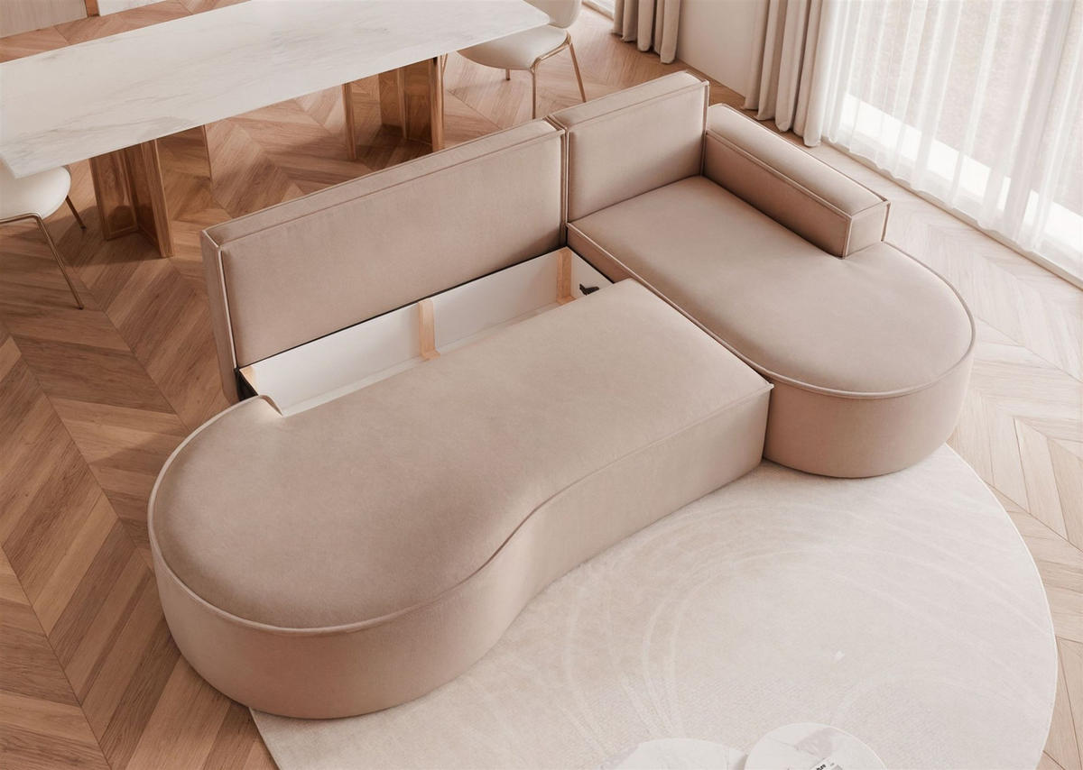 ECKSOFA Arlet Mit Schlaffunktion - Braun, Holzwerkstoff/Textil (156/277cm) - Fun Möbel