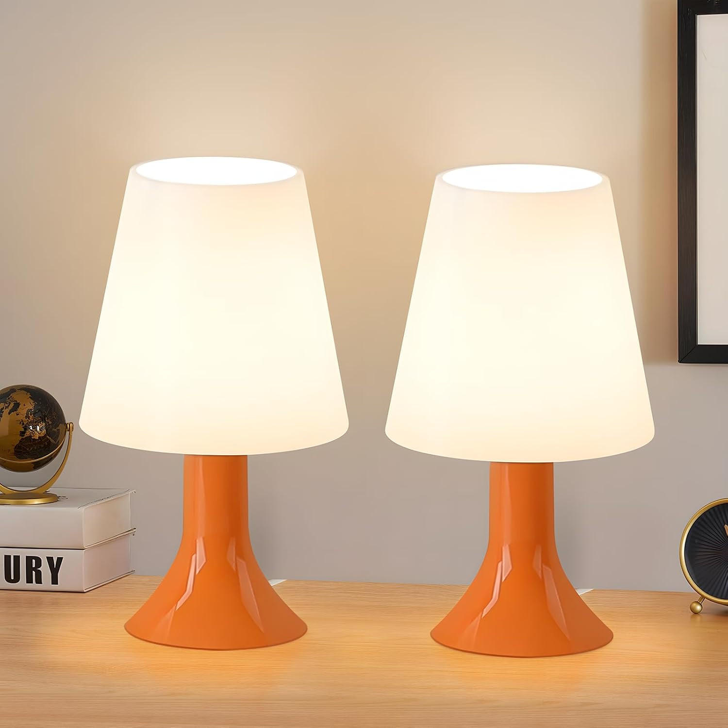 TISCHLEUCHTE NYPH 24.5/13/9 cm （2er-set） - Orange, Metall (9/24.5/13cm) - ZMH