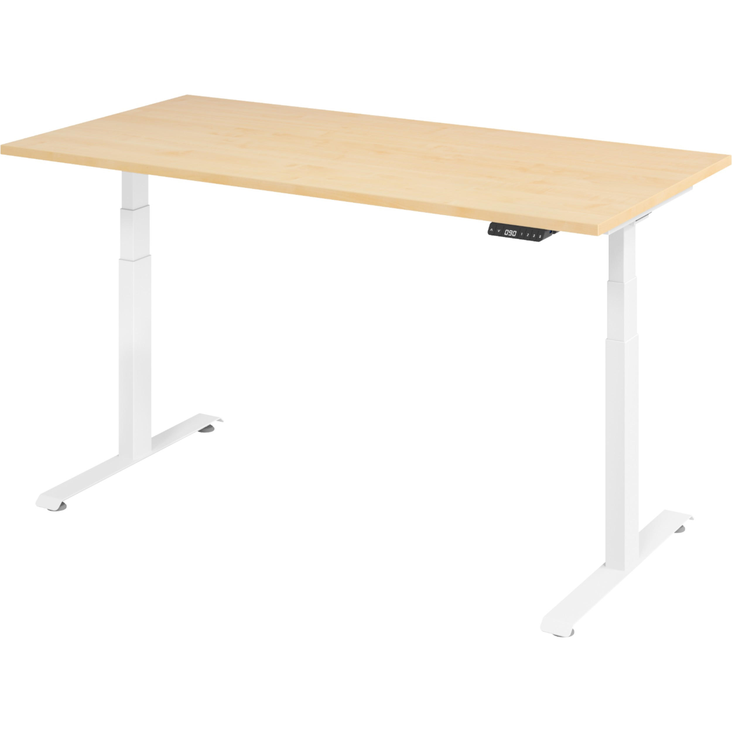 SCHREIBTISCH elektrisch 80/160/74 cm in Ahornfarben/Weiß - Ahornfarben/Weiß, Holzwerkstoff (80/160/74cm) - bümö