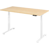 SCHREIBTISCH elektrisch 80/160/74 cm in Ahornfarben/Weiß - Ahornfarben/Weiß, Holzwerkstoff (80/160/74cm) - bümö